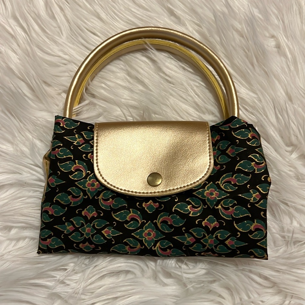 Khomapastr (Bangkok) Handbag with Gold Handles